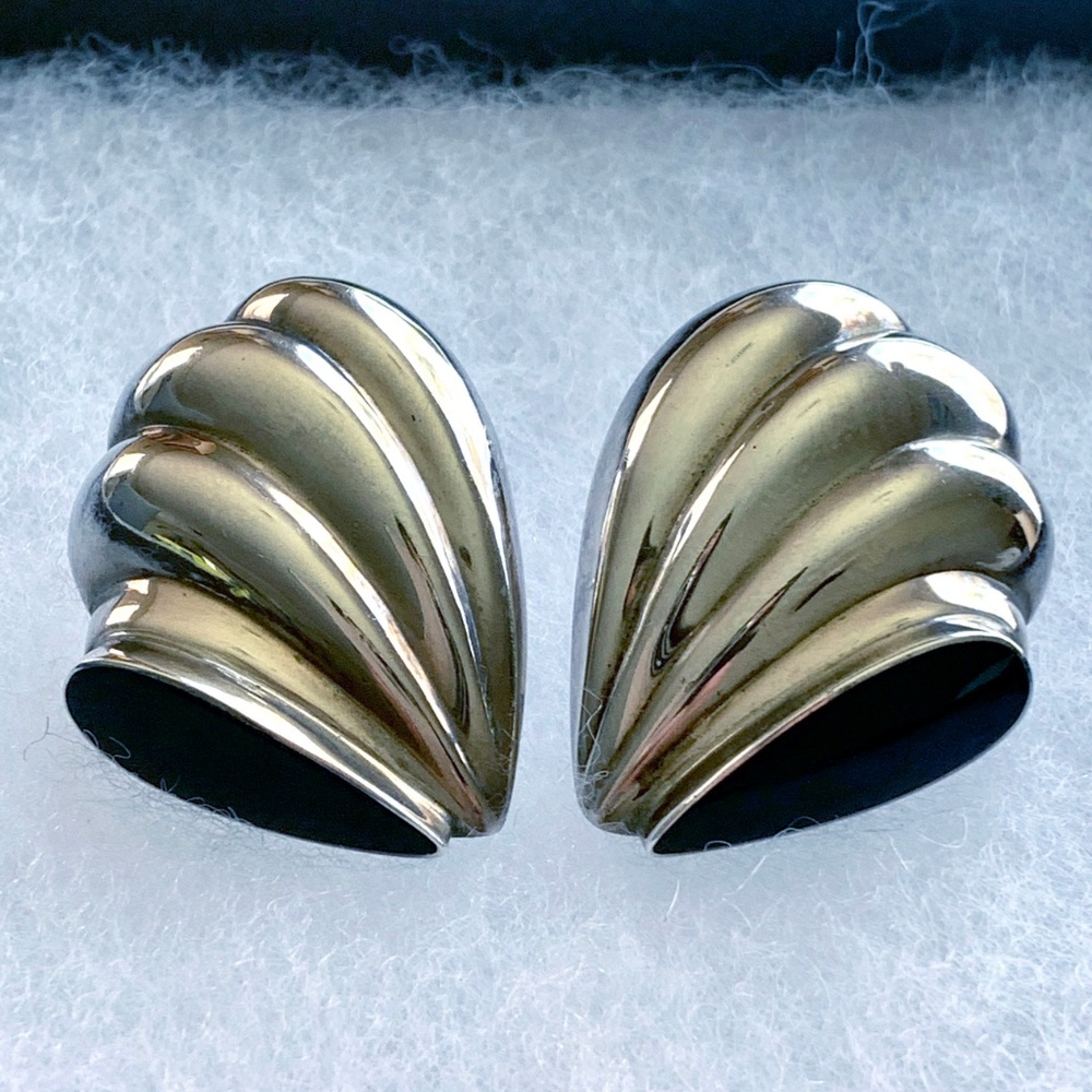 Sterling Silver and Black Onyx Pierced Earrings